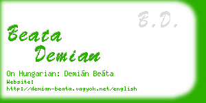 beata demian business card